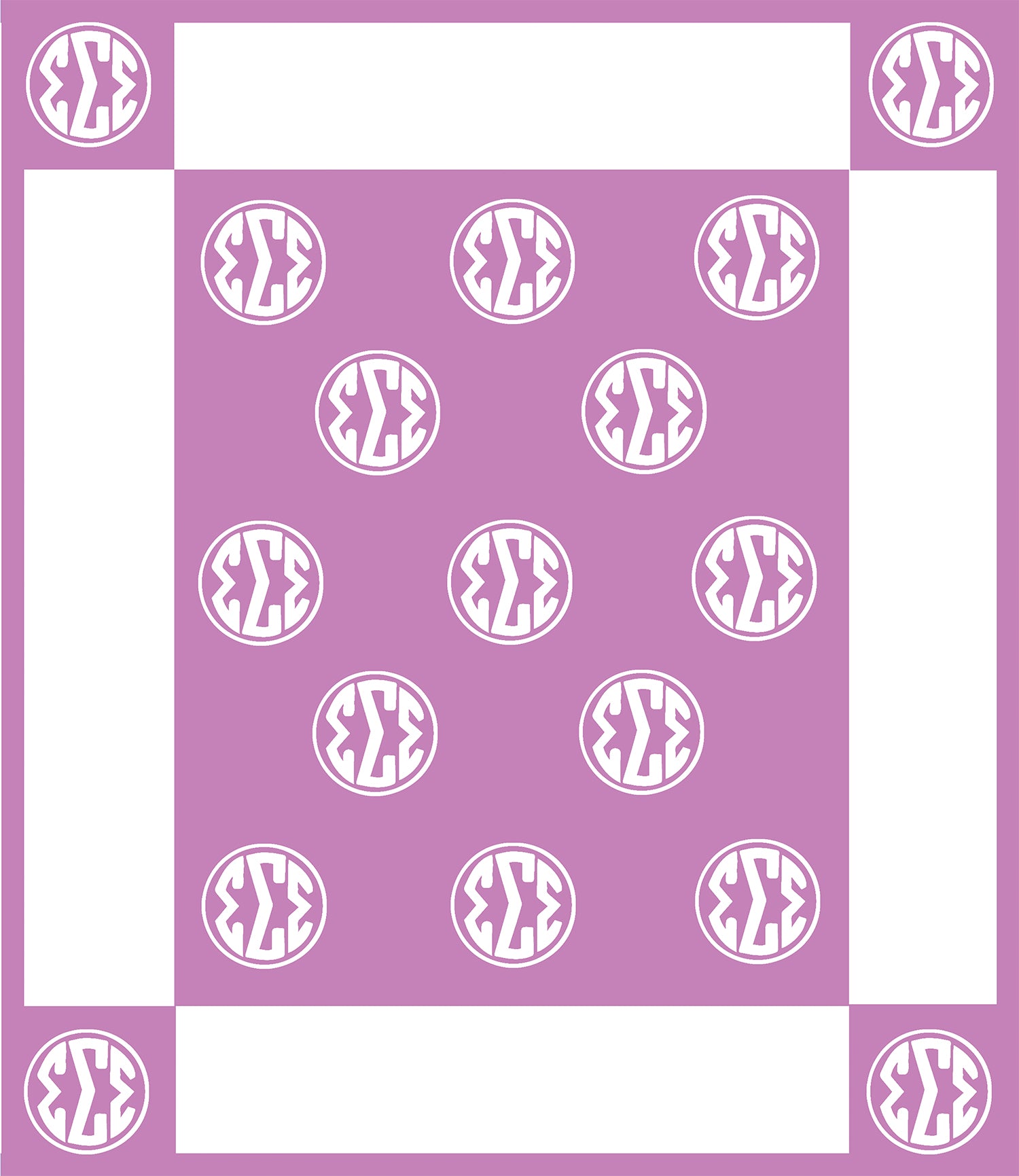 Tri-Sigma Circle Monogram Blanket