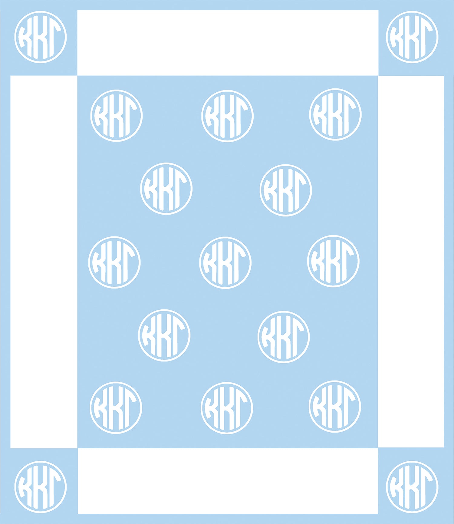 Kappa Kappa Gamma Circle Monogram Blanket