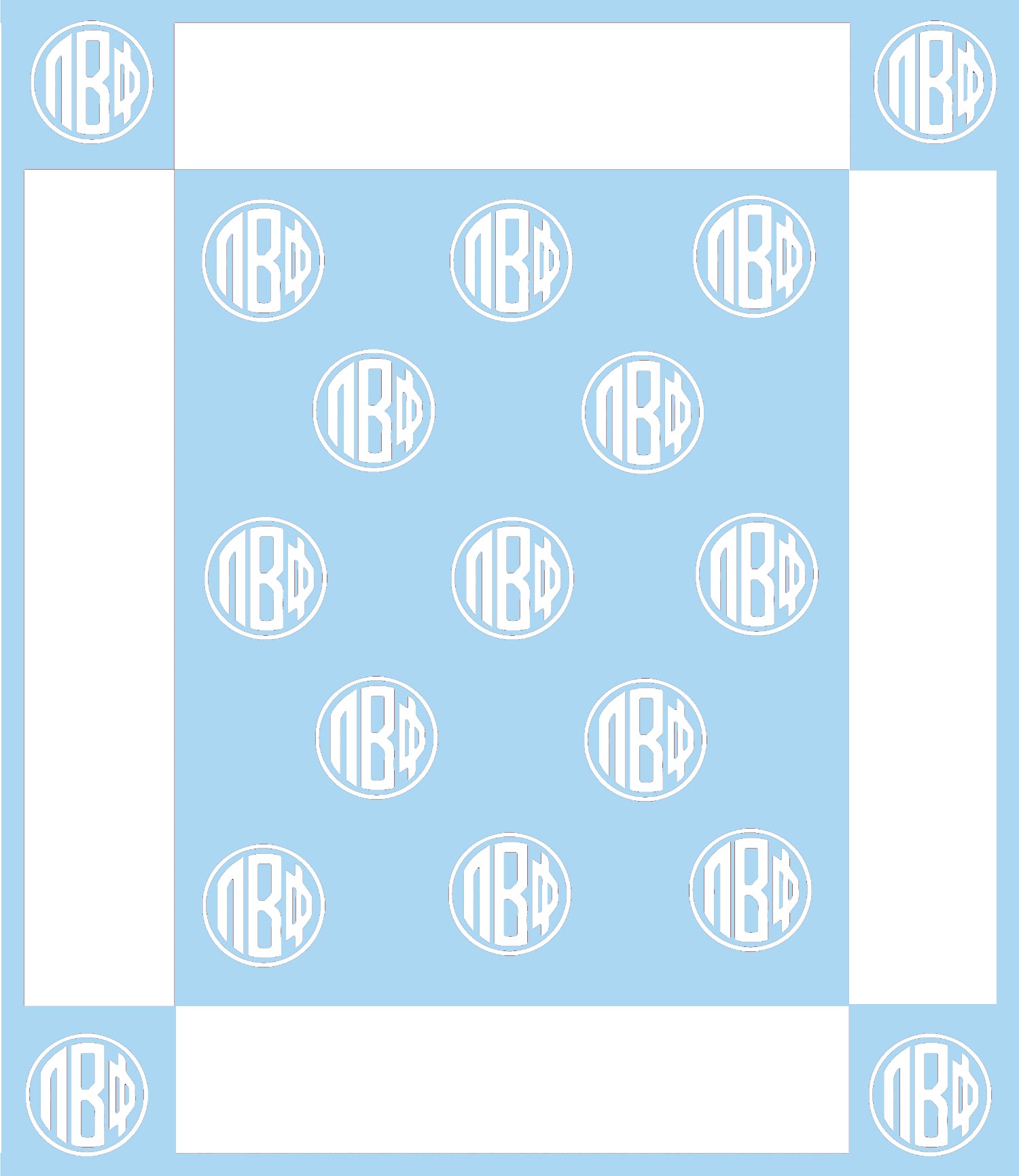 Pi Beta Phi Circle Monogram Blanket