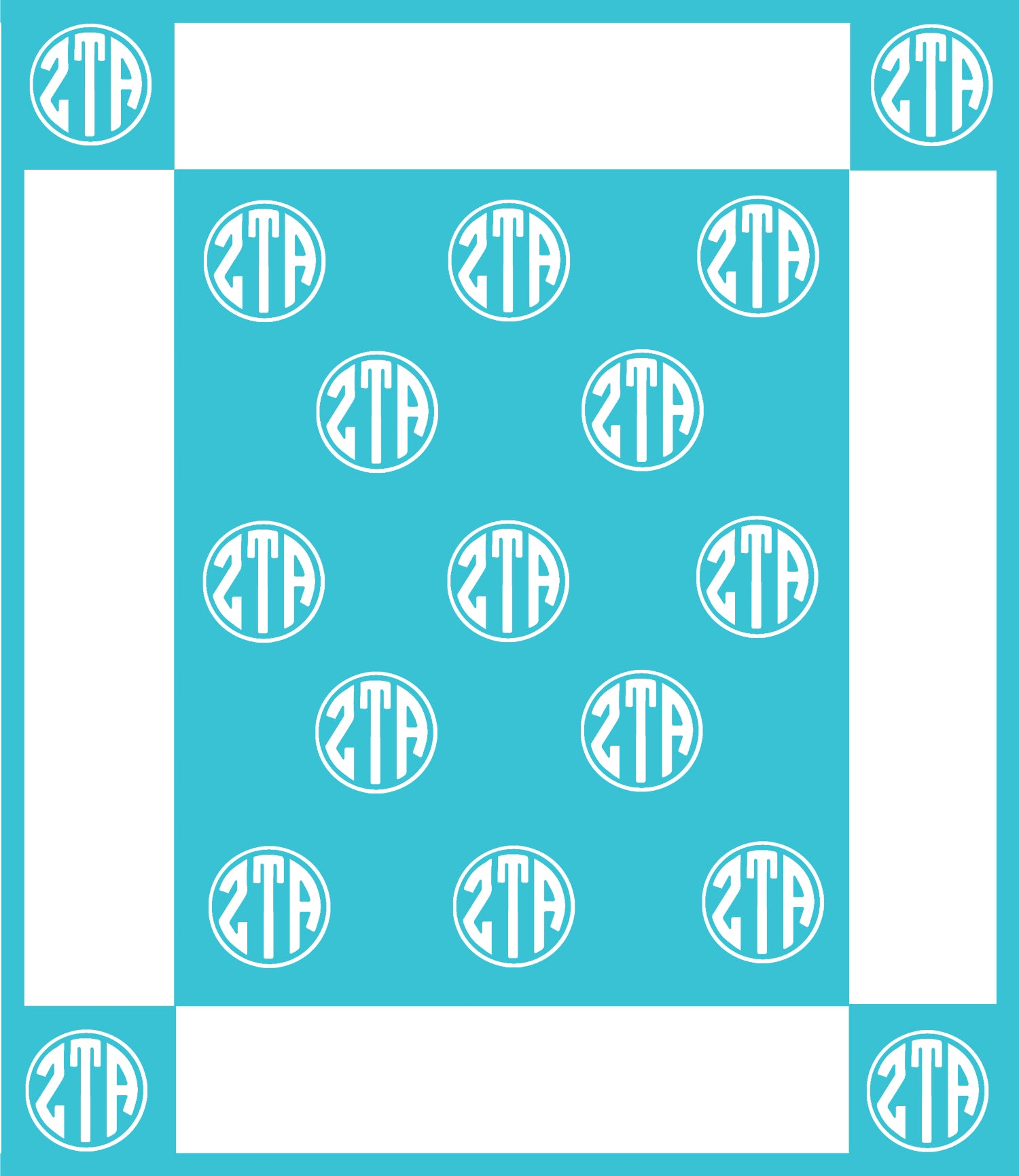 Zeta Tau Alpha Circle Monogram Blanket