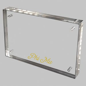 Phi Mu Acrylic Frame with Gold Foil Lettering